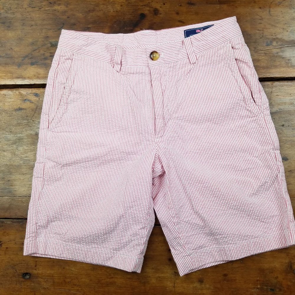 Vineyard Vines Breaker Shorts Seersucker Pink 8"